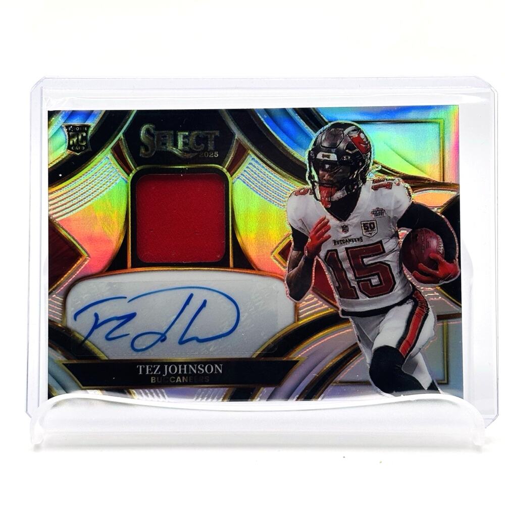 2025 Panini Select Tez Johnson Rookie Silver Prizm Patch Auto /249 RPA